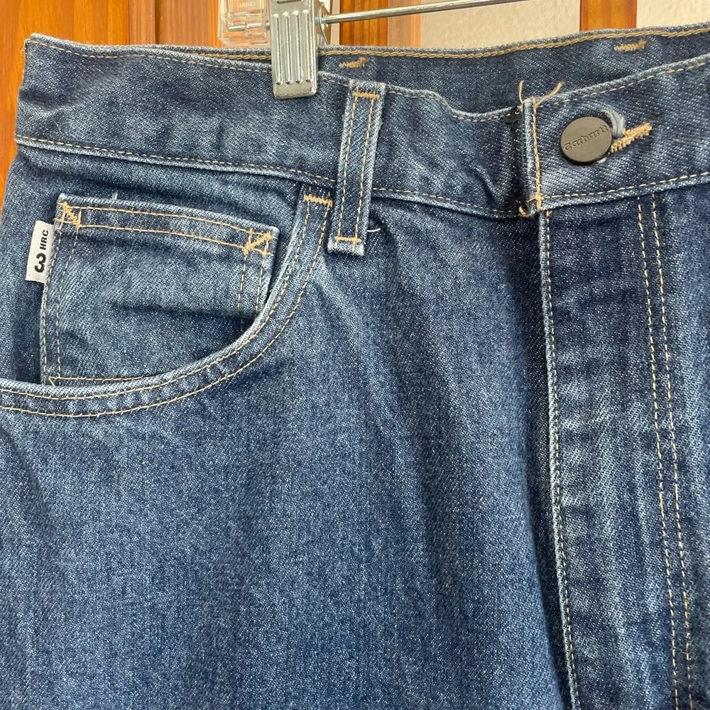 Carhartt Men's Blue Jeans 34x34 work casual utility durable comfort - Picture 2 of 8